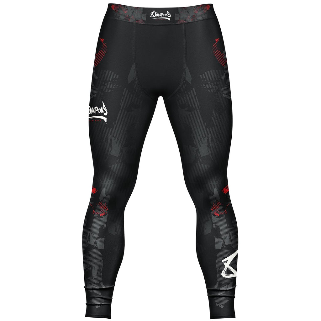 8 WEAPONS Compression Pants, Hit 2.0, schwarz-rot