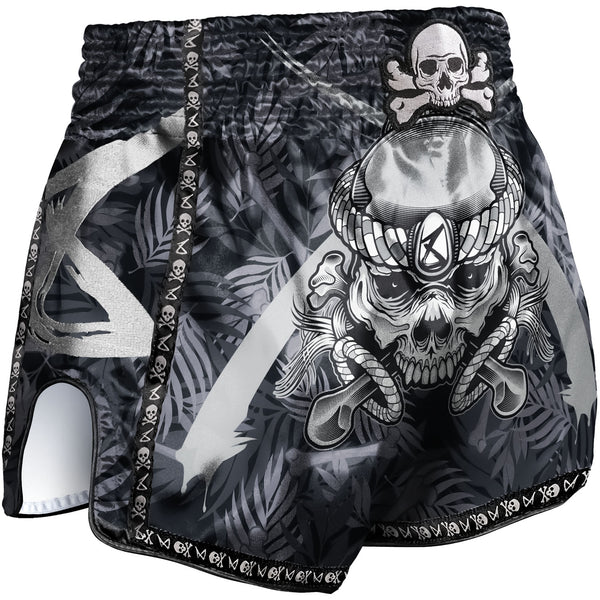 8 WEAPONS Muay Thai Shorts, Bone Island, schwarz