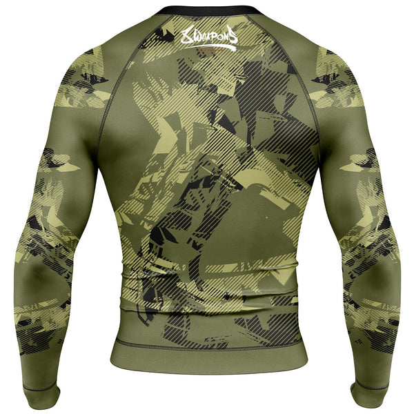 8 WEAPONS Rashguard, L/S, Hit 2.0, olive-schwarz